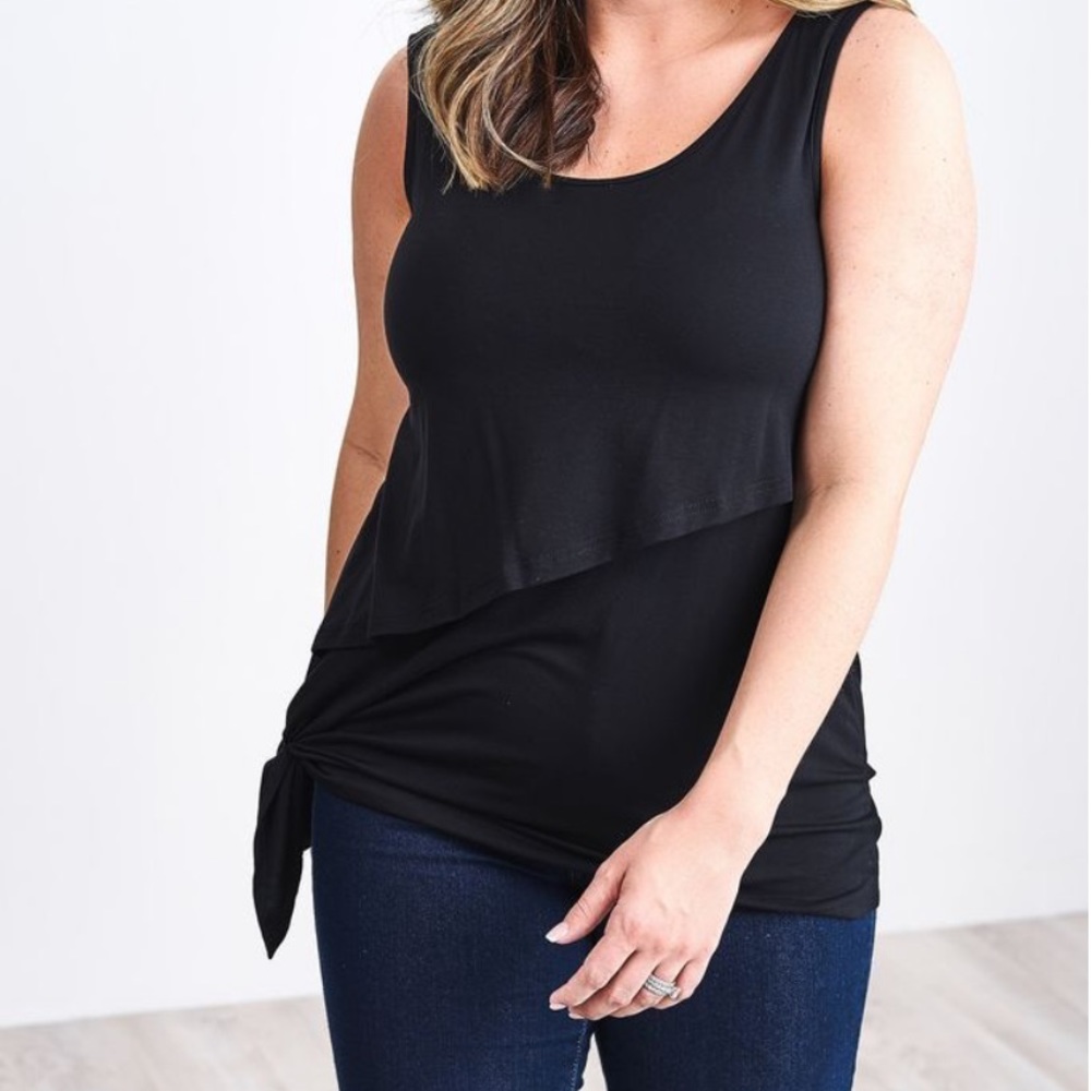 Latched mama asymmetrical nursing tank. Medium
